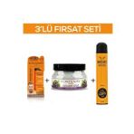 Fontenay Pudra Toz Wax Turuncu 20gr + FaceAndBody Scrub Böğürtlen 350ml+Saç Spreyi 2 400ml 3'Lü Set