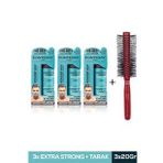 Fontenay Saç Şekillendirici Pudra Toz Wax Mat Effect Mavı 20gr X3 + Profesyonel Saç Fırçası 1017 4'lü Set