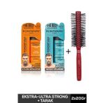 Fontenay Saç Şekillendirici Pudra Toz Wax Mat Effect Ve Ultra Strong 20gr + Profesyonel Saç Fırçası 1016 3'lü Set