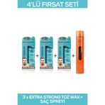 Fontenay Saç Şekillendirici Pudra Toz Wax Matt Effect Mavi 20gr X3 + 400ml Saç Sprey 4'Lü Set