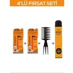 Fontenay Saç Şekillendirici Pudra Toz Wax Ultra Strong +Şekil Tarak'ı 2+Saç Spreyi 2 400ML 4'lü Set