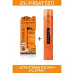 Fontenay Saç Şekillendirici Pudra Toz Wax Ultra Strong Turuncu + Saç Spreyi 400ml 2'Li Set