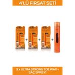 Fontenay Saç Şekillendirici Pudra Toz Wax Ultra Strong Turuncu X3 + Saç Spreyi 400ml 4'Lü Set - 1
