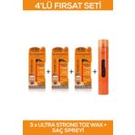 Fontenay Saç Şekillendirici Pudra Toz Wax Ultra Strong Turuncu X3 + Saç Spreyi 400ml 4'Lü Set