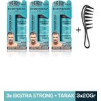 Fontenay Şekillendirici Pudra Toz Wax 20gr x3 Mat Etkili Set + 4 Parça Şekil Tarağı