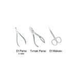 Fontenay Solingen Protez Tırnak & Manikür 3'lü Metal Set - Tırnak Pensi, Et Pensi 5mm , Et Makası