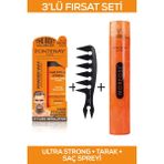 Fontenay Ultra Strong Saç Şekillendirici Pudra Toz Wax 400 ml + Şekil Tarağı + Saç Spreyi 3'Lü Set