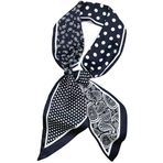 FonVan İpek şal ipek saç atkısı kadınlar için, boyun atkısı, bandana, saten şal baş örtüsü, el çantaları için eşarp, el çantası aksesuarı, ipek eşarp şal, Siyah Beyaz Su Damlası Noktalar, Tek Beden
