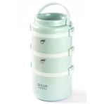Food 2.7 Litre, 3 Katlı, Yuvarlak, Paslanmaz Çelik, Sızdırmaz, Yemek Taşıma Kabı, Sefer Tası, Food 1096A