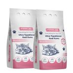 Foodline 2x10 lt Bebek Pudrası Kokulu Ince Taneli Bentonit Topaklanan Kedi Kumu