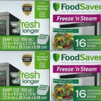 FoodSaver 1-Quart Freeze 'n Steam Mikrodalga Fırında Kullanılabilir Tek Pişirme Torbaları, 16 Adet, Şeffaf (4'lü Paket)