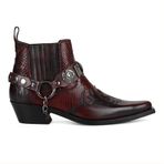 FootCourt Bordo Deri Kadın Kovboy Bot Bordo 41