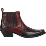 FootCourt Bordo Deri Kovboy Botu Slip-on Bağlama ile Günlük Kullanım İçin Şık Tasarım