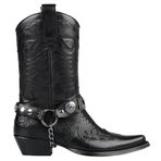 FootCourt Siyah Erkek Western Kovboy Çizmesi Siyah 40