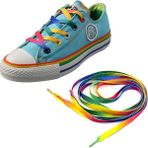 Foottab Gökkuşağı Yassı Ayakkabı Bağcığı 120 cm - Renkli