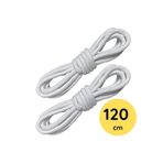 Foottab Yuvarlak Bot Bağcığı, Fitilli Dayanıklı Sağlam Bağcık, Ayakkabı Bağcığı Bağı Ipi Beyaz 120 cm