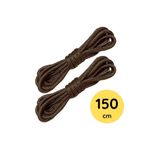 Foottab Yuvarlak Bot Bağcığı, Fitilli Dayanıklı Sağlam Bağcık, Ayakkabı Bağcığı Bağı Ipi Kahve 150 cm