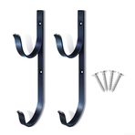 for Feegow 2 adet havuz direği kancası, metal havuz kenarı kancası havuz direği askısı, yüzme havuzu çit kancaları asılı kepçe hortum tırmık ağı su borusu havuz ekipmanları (siyah)
