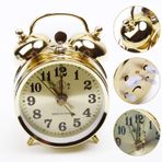 for Feegow Mekanik Altın Çalar Saat Manuel Kurmalı Vintage Metal Saat Sevimli, Zil Sesi Alarm Saat Oda Dekorasyonu için