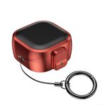 for GALAXY Buds 4 Pro Kilitli Kulaklık Kılıfı Entegre LED Şarj Ekranı ve Kemer veya Çanta Bağlantısı için Metal Karabina (Kırmızı-Siyah)