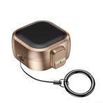 for GALAXY Buds 4 Pro Kilitli Kulaklık Kılıfı Entegre LED Şarj Ekranı ve Kemer veya Çanta Bağlantısı için Metal Karabina (Siyah-Gül Altın)