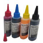For HP DeskJet GT 5820 Kartuş Dolum Mürekkebi Takım 4x100ML 4 Renk Set Mürekkep Muadil