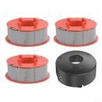 for HPLIVE Çim biçme makinesi, otomatik iplik makarası, 1,6 mm, 8 m, çim biçme makinesi, for BOSCH ART 23 26 30 Combitrim, ART 23/26 EASYTRIM için (3 makara + 1 kapak)