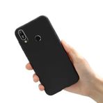 for Huawei Y6 2019 ile uyumlu darbe emici esnek silikon siyah lansman cep telefonu kılıf (Huawei Y6 2019)