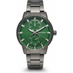 For Motion Erkek Kol Saati Antrasit Renk, Yeşil Kadran - Şık Metal Kordon, 2 Yıl Garantili - 41 mm - 45 mm