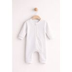 For My Baby Fermuarlı Bebek Tulum - Beyaz - 9 Ay