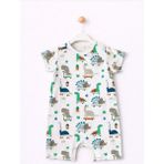 For My Baby Yazlık Desenli Erkek Bebek Tulum - Bej - 12 - 18 Ay