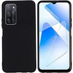 for Oppo A54 ile uyumlu darbe emici esnek silikon siyah lansman cep telefonu kılıf (Oppo A54)