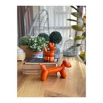 FOR POLYESTER Küçük Dokunuşlar Dekoratif Dachshund Cinsi Balon Köpek Biblo Takım /Masa-Sehpa Üstü/ Kitaplık Süsü Turuncu