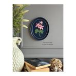 FOR POLYESTER Küçük Dokunuşlar Dekoratif Flowers Duvar Aksesuarı Lacivert Oval Pano Biblo/Duvar -Raf Kombin/Ev-Ofis Dekorasyon