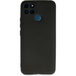 For Realme C21Y / C25Y ile uyumlu Esnek Silikon Matte Kaymaz Yapı İç Kadife Yüzey Darbe Emici Siyah Telefon Kılıfı (Siyah, Realme C21Y / C25Y)