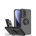 for Samsung S10 Uyumlu Yüzüklü Tcp iRing Mat Buzlu Siyah Darbe Emici Telefon Kılıfı (Samsung S10)