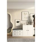FOR WOMAN DESİGN Ahşap Çekmeceli Dolaplı Ayakkabılık Bench Oturaklı Modern Çok Amaçlı Dolap - Antre Seti