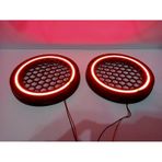 For-x Işıklı Hoparlör Kapağı 20cm Kırmızı Renkte 20cm Midrange Kapak 1 Takım