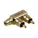 For-X XY-54T 2 RCA Erkek To 1 RCA Dişi Metal Gold Çevirici Jack Birleştirici