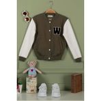 For You Kids Nakışlı Kız Çocuk Kolej Ceket Haki