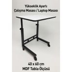 Forada Home & Style Yükseklik Ayarlı Laptop Masası - Çalışma Masası - (40X60 cm) - 40 x 60 - Beyaz