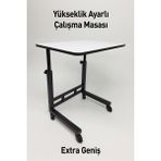 Forada Home & Style Yükseklik Ayarlı Laptop Masası - Extra Geniş Çalışma Masası - (50X70 cm Tablalı) - Beyaz - 50 x 70