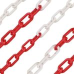 Force Chain Kırmızı Beyaz Plastik Zincir - 10 m