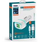 Force Çift Çıkışlı Fast Micro USB Kablolu Araç Şarj Cihazı Samsung/huawei/xiaomi QCC571M - Beyaz