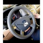 Ford Connect Dikmeli Direksiyon Kılıfı Gri Deri-Gri Ip 10.5Cm A+