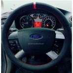 Ford Connect Dikmeli Direksiyon Kılıfı Kırmızı Yüzüklü Alkantara