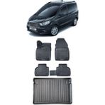 Ford Courier 2014 Sonrası Araca Özel Havuzlu Paspas ve Bagaj Havuzu - Siyah