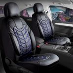 Ford Escort Uyumlu Deri Oto Koltuk Kılıfı Ön/arka Set Classy Seri Siyah-Mavi - Siyah - Mavi