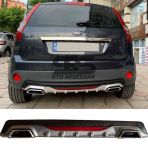 Ford Fiesta 2003-2008 Difuzor Arka Tampon Eki 2 Egzoz Cikisli Gri Reflektorlu