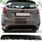 Ford Fiesta Mk7 Difuzor Arka Tampon Eki 4 Egzoz Cikisli Siyah Lux Tip
